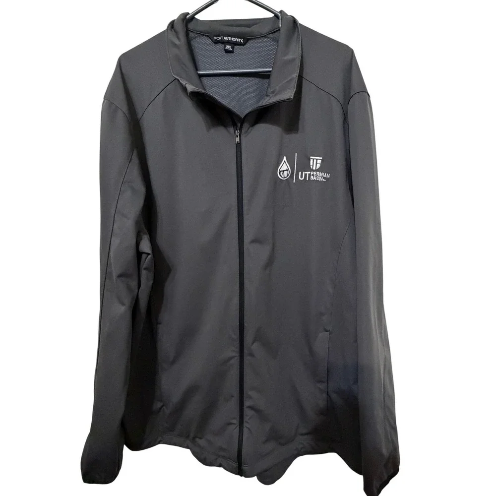 Port Authority UT Permian Basin Soft Shell Jacket Mens 2XL Dark Grey Zip Up Fath